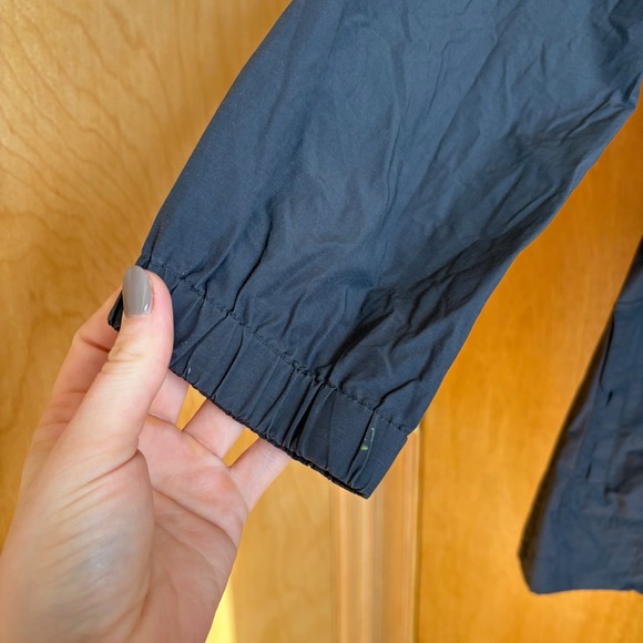 Eileen Fisher Charcoal Gray Lightweight Drawstring Hooded Anorak Jacket XS - Picture 3 of 12